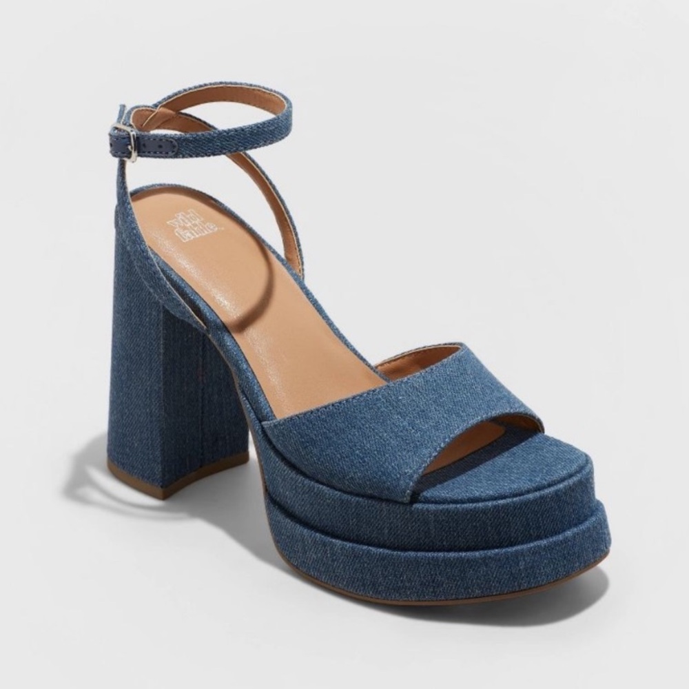 Wild Fable Alessia Blue Jean Platform Heels